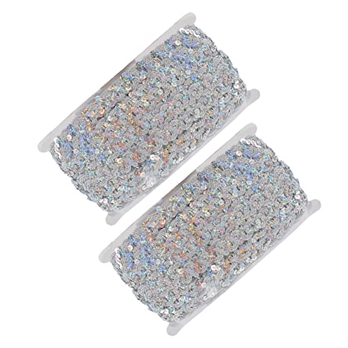 HEALSOPTHY 2Stücke Pailletten Spitzenband Breit Glitzernde Dekorationsbänder für DIY Kleidung Handgefertigte Unterwäsche und Festtagsverzierungen Hautfreundliches von HEALSOPTHY