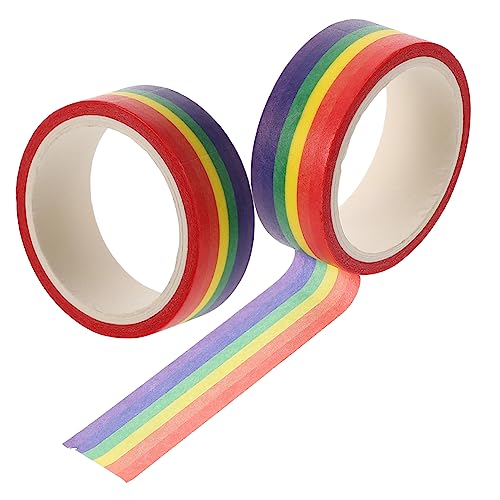 HEALSOPTHY 2Stücke Streifen Washi Tape DIY Masking Tape pro für Scrapbooking Journaling und Bürobedarf Leicht Abzureißen Dekoratives Klebeband von HEALSOPTHY