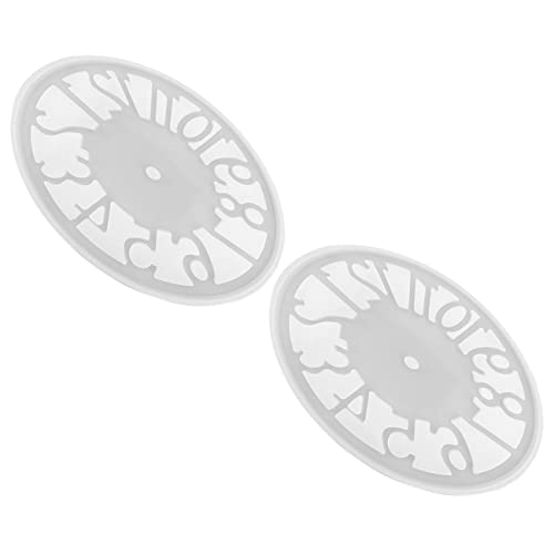 HEALSOPTHY 2Stücke Teiliges Silikon Uhrenform für DIY Uhrenprojekte Flexible Epoxidharz Gießform mit Römischen Ziffern Wiederverwendbare Silikonform für Wanddeko und Kunsthandwerk von HEALSOPTHY