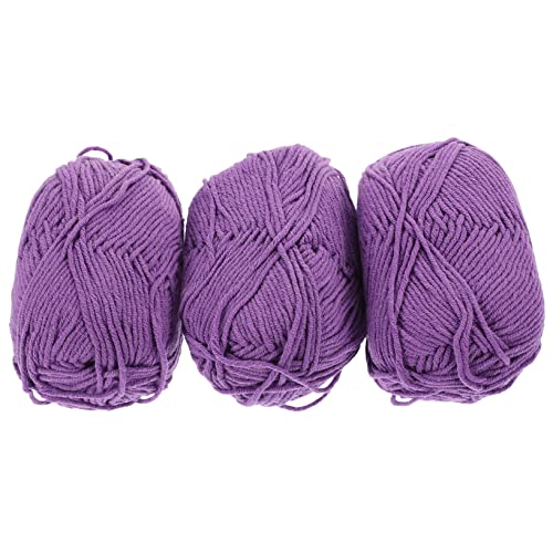 HEALSOPTHY 3 Rollen Baumwollgarn Weiches und Flexibles Häkeln Garn für DIY Projekte pro Rolle für Kissen Decken und Puppen Trendigem Lila Farbton HEALSOPTHY 3 Rollen Baumwollgarn Weiches und Flexibles Häkeln Garn für DIY Projekte pro Rolle für Kissen Decken und Puppen Trendigem Lila Farbton von HEALSOPTHY