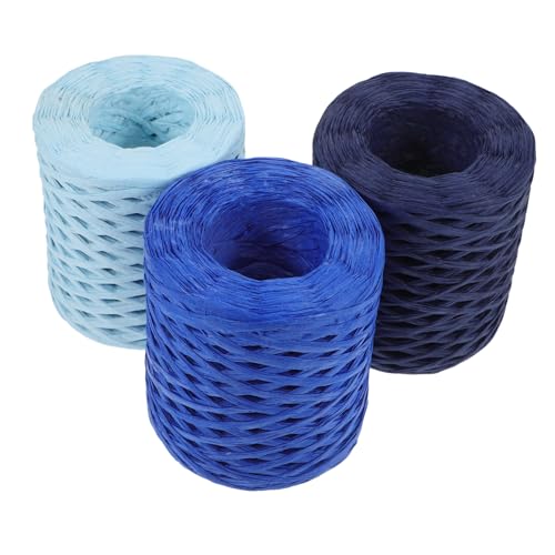 HEALSOPTHY 3 Rollen Farbiges Raffia Papierband in Blau Vielseitiges Geschenkband für Verpackung Straußdekoration und DIY Projekte Natürliche Bast Schnur für Kreative Bastelideen HEALSOPTHY 3 Rollen Farbiges Raffia Papierband in Blau Vielseitiges Geschenkband für Verpackung Straußdekoration und DIY Projekte Natürliche Bast Schnur für Kreative Bastelideen von HEALSOPTHY