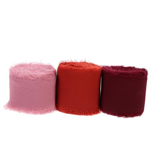 HEALSOPTHY 3 Rollen Fransenkante Geschenkband Purpurrot Weinrot für Tortendekoration und Partyverpackungen Diy Bastelprojekte Elegant und Vielseitig Einsetzbar HEALSOPTHY 3 Rollen Fransenkante Geschenkband Purpurrot Weinrot für Tortendekoration und Partyverpackungen Diy Bastelprojekte Elegant und Vielseitig Einsetzbar von HEALSOPTHY