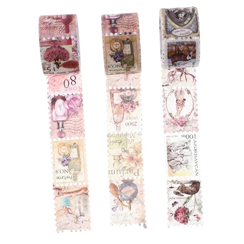 HEALSOPTHY 3 Rollen Vintage Briefmarken Washi Tape Klebeband für Scrapbooking Journaling DIY Dekoration Sticker für Notizbücher Geschenkverpackung HEALSOPTHY 3 Rollen Vintage Briefmarken Washi Tape Klebeband für Scrapbooking Journaling DIY Dekoration Sticker für Notizbücher Geschenkverpackung von HEALSOPTHY