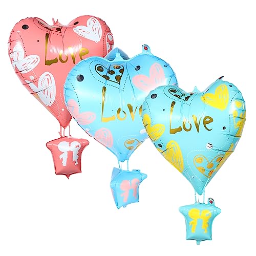 HEALSOPTHY 3 Stück Aluminium Folienballons Geburtstagsdekoration für Fröhliche für Valentinstag und Partys von HEALSOPTHY