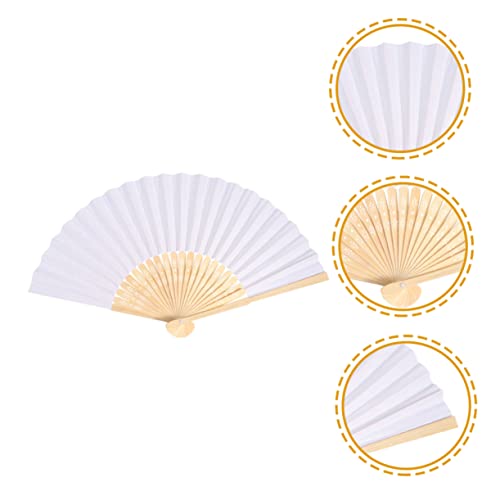 HEALSOPTHY 3 Stück Faltbare Handfächer aus Papier Blanko DIY Faltfächer zum Bemalen Leichte Handventilatoren für Hochzeit Wohn und Dekoration Tragbar und Langlebig von HEALSOPTHY