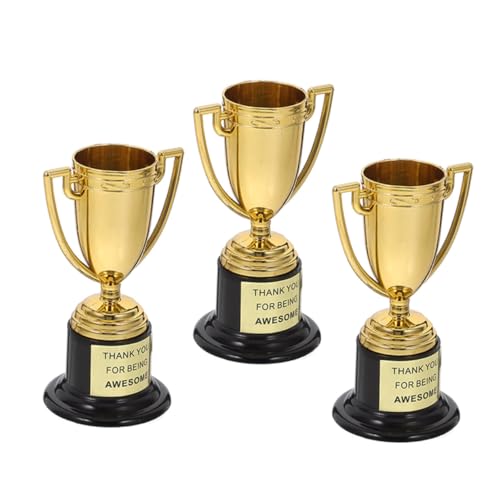 HEALSOPTHY 3 Stück Kleine Trophäen Für Sportwettbewerbe Belohnungstrophäen Pokale Für Kinderpartys Mini Medaillen Auszeichnungen Und Trophäen Schmuckstücke Trophäen Wiederverwendbar von HEALSOPTHY