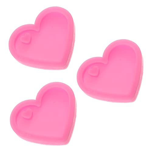 HEALSOPTHY 3 Stück Mini Herz Schlüsselanhänger Silikonformen Diy Gießform für Anhänger Langlebig für Personalisierte Bastelarbeiten Einfach zu Entformen und Reinigen von HEALSOPTHY