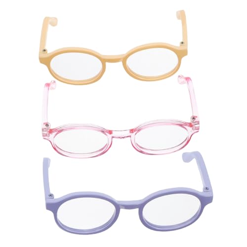 HEALSOPTHY 3 Stück Puppenbrille Gläser Miniaturbrille Requisiten Neuheit Brille Puppe Verkleiden Sich Brillen Tun So, Als Ob Sie Eine Brille Hätten Festliche Brille Plastik von HEALSOPTHY