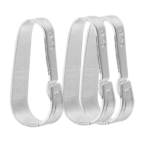 HEALSOPTHY 3 Stück Quetschverschlüsse für Schmuckherstellung Silberne Anhänger Clips für Armbänder DIY Bastelzubehör für Einfache Montage von Perlen und Schmuckstücken von HEALSOPTHY