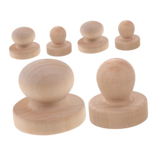 HEALSOPTHY 3 Stück Runde Holzstempelgriffe aus Massivem Holz Blanko DIY Stempelhalter für Basteln und Scrapbooking Ergonomisch Geformt Klassische Optik Vielseitig für Individuelle von HEALSOPTHY