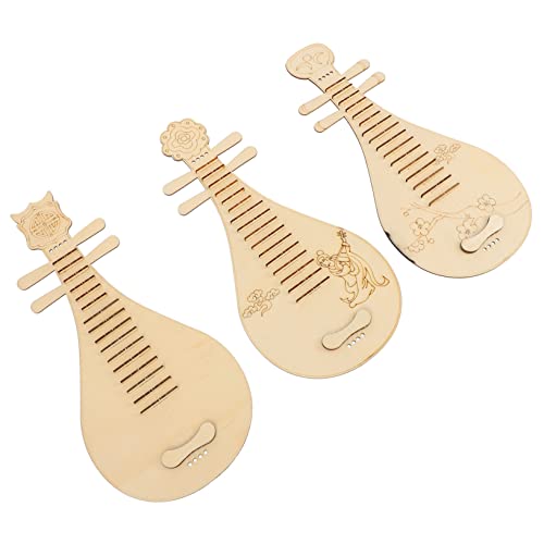 HEALSOPTHY 3 Stück Teiliges DIY Holz Pipa für Chinesische Musikinstrumente Fördert Motorische Fähigkeiten und Hand Augen Koordination zu Geburtstagen oder Neujahr von HEALSOPTHY