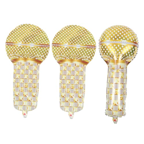 HEALSOPTHY 3 Stück Teiliges Jahre Mikrofon Folienballons Aluminium Partydeko Retro Musikfestival Fotorequisite Auffällige Luftballons für Themenparty HEALSOPTHY 3 Stück Teiliges Jahre Mikrofon Folienballons Aluminium Partydeko Retro Musikfestival Fotorequisite Auffällige Luftballons für Themenparty von HEALSOPTHY