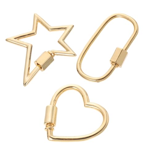HEALSOPTHY 3 Stück Teiliges Langlebige Schraubverschluss Karabiner für Schmuck DIY Anhänger Halsketten Armbänder Verbindung Glatte Oberfläche Vielseitig als Schlüsselanhänger und Deko von HEALSOPTHY