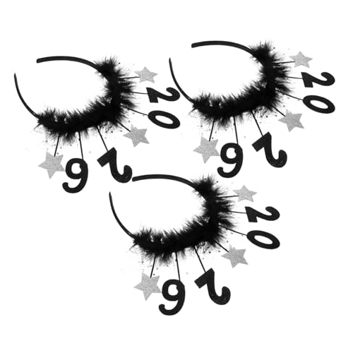 HEALSOPTHY 3 Stück Teiliges Party Stirnband Glitzer Festliches Haarband für Silvester Feier Fadensichere Farben Lebendige Partydekoration für Frauen und Mädchen von HEALSOPTHY