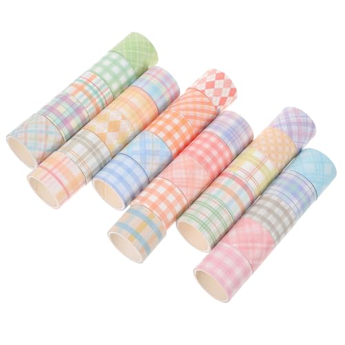 HEALSOPTHY 30 Rollen Washi Tape Set Farbiges Kariertes Scrapbook Klebeband Handreißbares DIY Planer Tape Dekoratives Bastelband für Tagebuch Notizbuch Verpackung Wiederverwendbar von HEALSOPTHY