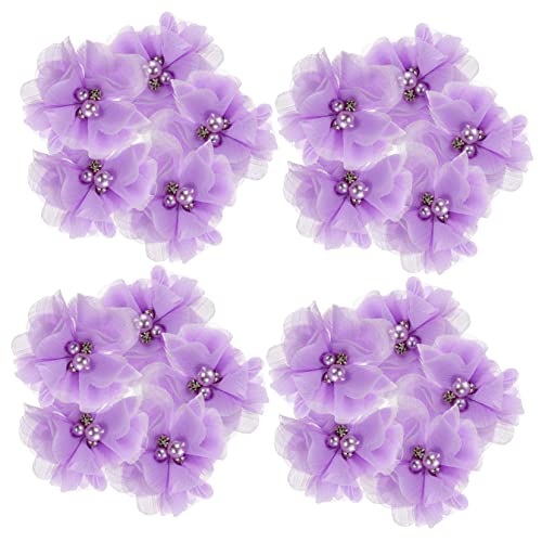 HEALSOPTHY 30 Stück Chiffon Blumen DIY Stoffblumen für Kreative Bastelprojekte Geeignet für Haaraccessoires Dekorationen und Nähen Leichtem Strapazierfähigem Material Zartem Lila von HEALSOPTHY