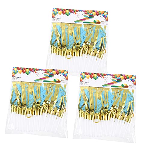HEALSOPTHY 30 Stück Drachenblasenpapier Quasten Pfeifen blasen Quaste bläst Pfeife Partypfeife Jubelpfiffe Party-Requisite Partygeschenke pfeifen bunte Quastenpfeife Blau von HEALSOPTHY