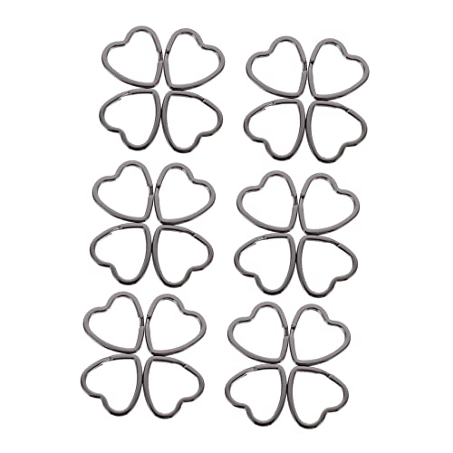 HEALSOPTHY 30 Stück Herz Schlüsselanhänger Klicker Gold Verschlüsse Männer Septum Ringe Doppelt Einziehbar Lanyards Perlen Bausatz Schmuck Kette Abnehmbar Schlüsselring Eisen Silver von HEALSOPTHY