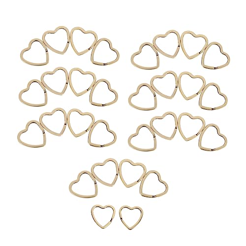 HEALSOPTHY 30 Stück Herz Schlüsselanhänger Schließe Quaste Kette Scharnier abnehmbar Schlüsselanhänger basteln handmade anhänger key fob handgefertigte Spaltringe Schlüsselversorgung Eisen von HEALSOPTHY