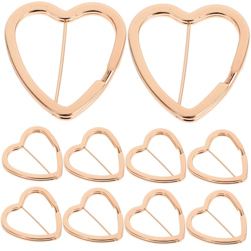 HEALSOPTHY 30 Stück Herz Schlüsselanhänger Wendel Quaste Verschlüsse Draht Abnehmbar Einziehbar Septum Ring Kette Kreis Zange Kabel Fälschung Schnalle Bausatz Klicker Eisen Golden von HEALSOPTHY