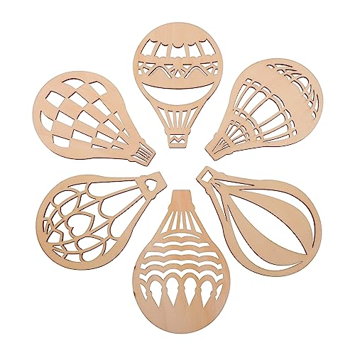 HEALSOPTHY 30 Stück Kreative Hot Air Balloon Holzchips zum Basteln Blanko Graffiti Holzscheiben für DIY Dekorationen Hängende Anhänger für Kreative Projekte von HEALSOPTHY