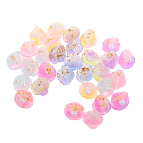HEALSOPTHY 30 Stück Nachtleuchtende Muschel Resin Charms DIY Bastelzubehör für Schlüsselanhänger Kühlschrankmagnete Schmuckherstellung und Kreative Projekte Farben Je von HEALSOPTHY