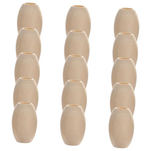 HEALSOPTHY 30 Stück Oval Holzperlen für Diy Schmuckherstellung Große Bohrung Natürliche Holzfarbe Bastelprojekte Armbänder und Anhänger Holzperlen von HEALSOPTHY