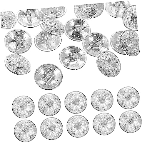 HEALSOPTHY 30 Stück Teiliges Metallknöpfe mit Hohldesign Langlebige Diy Knöpfe für Jacken Mäntel Strickjacken und Kleidung Rostfreie Modeknöpfe in Silber für Vielseitige Handarbeit von HEALSOPTHY
