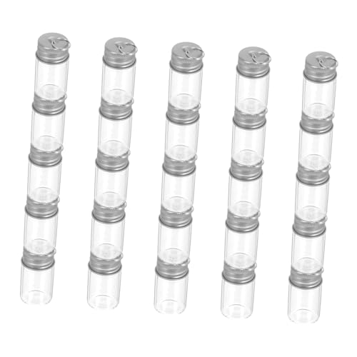 HEALSOPTHY 30 Stück Teiliges Mini Glas Wishing Vials mit Schlüsselanhänger Robuste Kleine Drifting Fläschchen aus Klarem Glas für DIY Bastelprojekte Erinnerungsstücke und Taschenanhänger von HEALSOPTHY