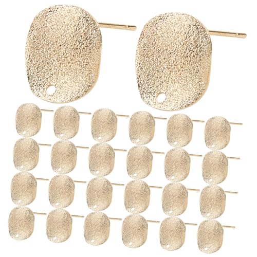 HEALSOPTHY 30 Stück Teiliges Runde Ohrstecker Rohlinge mit Mattierter Goldfarbene Ohrring Basis für DIY Schmuckherstellung Langlebige Earring Bezel Setting Pins für Individuelle Ohrringe von HEALSOPTHY