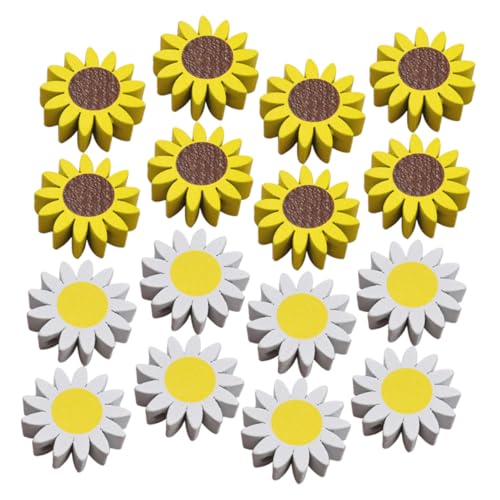 HEALSOPTHY 30 Stück Teiliges Sonnenblumen Holzperlen Girlande DIY Schmuckherstellung Handgefertigte Holzdeko Naturholzperlen für Bastelarbeiten und Wohnaccessoires Farbe Zufällige Farbe von HEALSOPTHY
