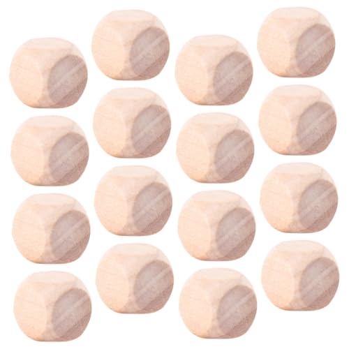 HEALSOPTHY 30 Stück Teiliges Unbehandelte Holzwürfel zum Basteln Natürliche Holzklötzchen für DIY Würfelspiele Kreative Blanko Würfel für Glatte Oberfläche zum Bemalen und Gestalten von HEALSOPTHY