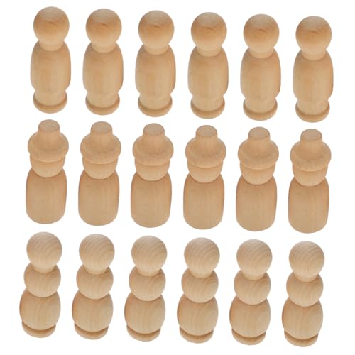 HEALSOPTHY 30 Stück Teiliges Unvollendete Holzfiguren zum Bemalen DIY Holzpuppen für Kreative Handarbeit Natürliche Holzdeko für Erwachsene für Puppenhaus und Bastelprojekte von HEALSOPTHY