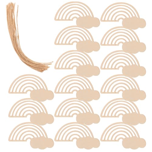 HEALSOPTHY 30 Stück Unfertige Holzscheiben Regenbogenform Diy Bastelmaterial für Projekte für Unbeschichtet Sicher und Glatt Malerei und Dekoration von HEALSOPTHY
