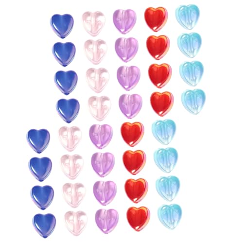 HEALSOPTHY 300 Stück Teiliges Herzform Acrylperlen Bunte Langlebige Lose Perlen für DIY Schmuckherstellung Armbänder und Halsketten Romantische Bastelaccessoires für Kreative Zufällige Farbe von HEALSOPTHY