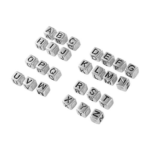 HEALSOPTHY 300Stücke DIY Buchstabenperlen Acryl Quadratische Buchstabenwürfel für Armbänder und Schlüsselanhänger Perlenzubehör für Schmuckherstellung von HEALSOPTHY