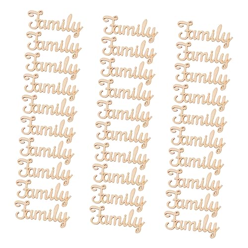 HEALSOPTHY 30Stücke Familien Holzscheibe Dekoration Hängende Holzslices für DIY Projekte Personalisierte Ornamente für Zuhause und Feste Einfach zu Gestalten von HEALSOPTHY