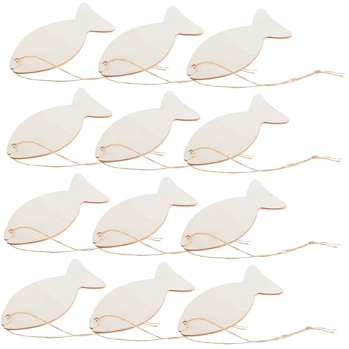 HEALSOPTHY 32 Stück Teiliges Holzfisch Unvollendete Holzscheiben Tierform DIY Holzanhänger zum Bemalen Anhänger Servietten Hochzeit Streudeko Bastelbedarf von HEALSOPTHY