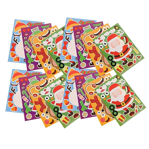 HEALSOPTHY 32blätter Weihnachts Puzzle Aufkleber Für Junge Mädchen Schneemann Und Weihnachtsmann Sticker Für Festliche Dekorationen Und Bastelaktivitäten von HEALSOPTHY