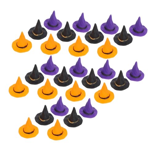 HEALSOPTHY 36 Stück Halloween Dekorationshut Kleine Hexenhüte Zum Basteln Miniaturhüte Zum Basteln Zaubererhut Miniatur Hexenhut Winziger Hut Puppenhut Zubehör Mini Puppenhüte Mini von HEALSOPTHY