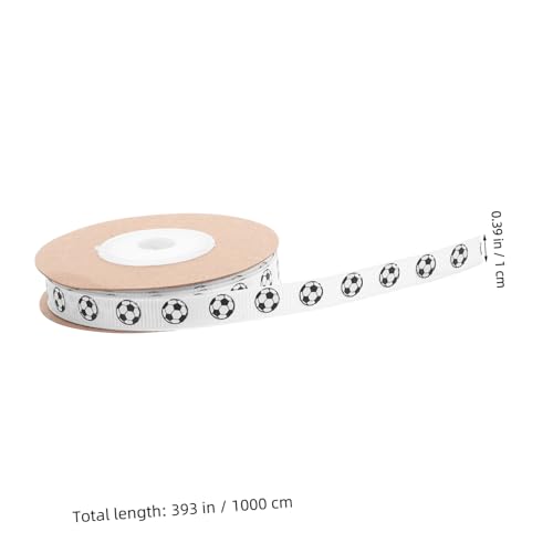 HEALSOPTHY 3Roll Fußball-geschenkband Yards Weißes Fußballmuster Grosgrain Schleifenband Breit Strapazierfähiges Formstabiles Bastelband Für Jungen Geschenkverpackung Partydeko von HEALSOPTHY