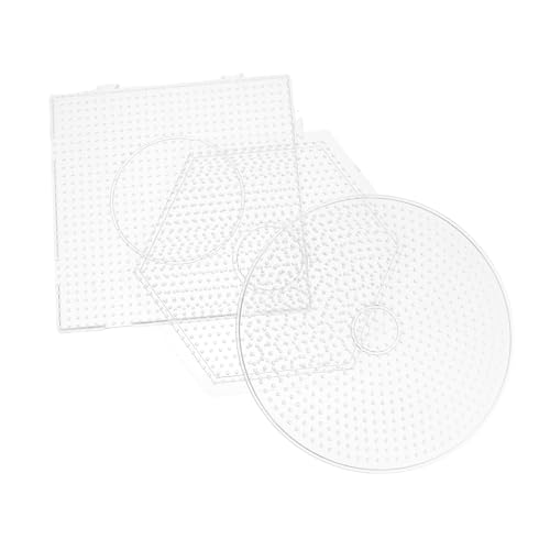 HEALSOPTHY 3Stücke Bügelperlen Steckplatten Durchsichtige Kunststoff Vorlagen für DIY Handwerk Großer und Formen Pädagogisches Werkzeug von HEALSOPTHY
