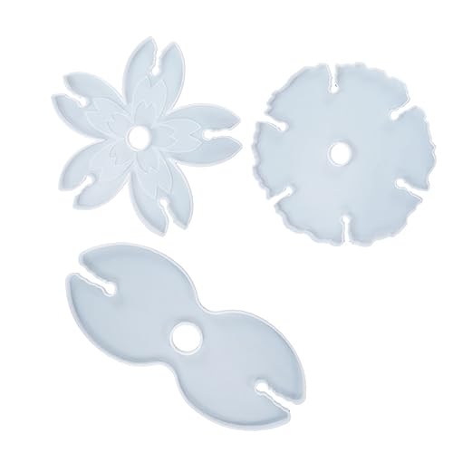 HEALSOPTHY 3Stücke Teiliges Silikonform für Weinglashalter und Tassenuntersetzer DIY Epoxidharz Formen für Designs und Langlebige Nutzung von HEALSOPTHY
