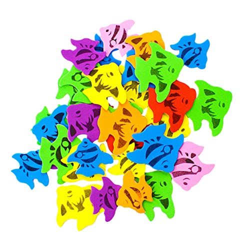 HEALSOPTHY 3taschen Bunte Fischform Aufkleber Selbstklebende Eva-Sticker Für Junge Mädchen Für DIY Bastelprojekte Belohnungen Und Schulmaterialien von HEALSOPTHY