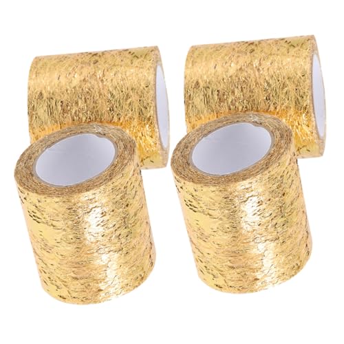 HEALSOPTHY 4 Rollen Gold Mesh Tüllband Flexible Dekorationsbänder für DIY Handwerk Geschenkschleifen Blumenarrangements und Festliche Tischdeko HEALSOPTHY 4 Rollen Gold Mesh Tüllband Flexible Dekorationsbänder für DIY Handwerk Geschenkschleifen Blumenarrangements und Festliche Tischdeko von HEALSOPTHY