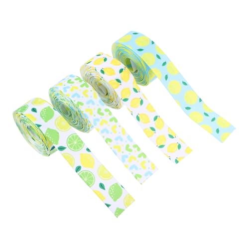 HEALSOPTHY 4 Rollen Polyester Schleifenband Zitronen Dekoband für DIY Bastelarbeiten Geschenkverpackung Party Zubehör HEALSOPTHY 4 Rollen Polyester Schleifenband Zitronen Dekoband für DIY Bastelarbeiten Geschenkverpackung Party Zubehör von HEALSOPTHY