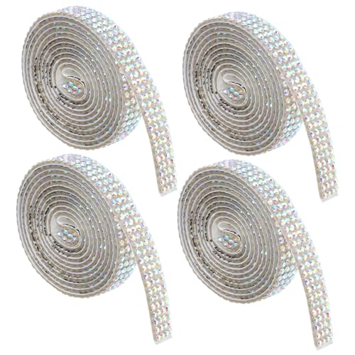 HEALSOPTHY 4 Rollen Selbstklebendes Strassband Reihen Ab Glitzerbänder Breit Schmucksteine für Geschenkverpackung Kleidung Basteln und DIY Dekoration HEALSOPTHY 4 Rollen Selbstklebendes Strassband Reihen Ab Glitzerbänder Breit Schmucksteine für Geschenkverpackung Kleidung Basteln und DIY Dekoration von HEALSOPTHY