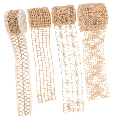 HEALSOPTHY 4 Rollen Teiliges Baumwoll leinen Band Vintage Bastelband für Geschenkverpackung Festival Dekoband Vielseitig für DIY Geschenkboxen Partydekoration Schleifen und Accessoires HEALSOPTHY 4 Rollen Teiliges Baumwoll leinen Band Vintage Bastelband für Geschenkverpackung Festival Dekoband Vielseitig für DIY Geschenkboxen Partydekoration Schleifen und Accessoires von HEALSOPTHY