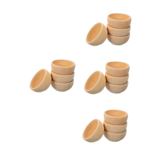 HEALSOPTHY 4 Sätze Teiliges Set Kleinen Holzschalen Unbehandeltes Holzspielzeug Für Kreative Diy Projekte Und Dekoration Für Wohnaccessoire 4 Stück * 4 von HEALSOPTHY