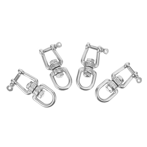 HEALSOPTHY 4 Stück Drehwirbel Teiliges Rostfrei Wasserfest Langlebig für Hängesessel Schaukel Kletterseil Sandbag Vielseitig Einsetzbar Einfache Rotation Stilvolles Design von HEALSOPTHY